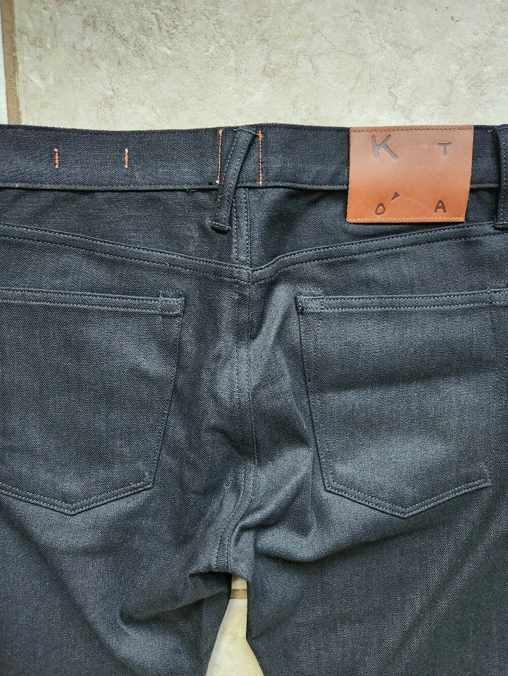 NWOT KATO’ Hiroshi Kato The Pen Slim Jeans 33x33 Black Raw Selvedge Denim USA